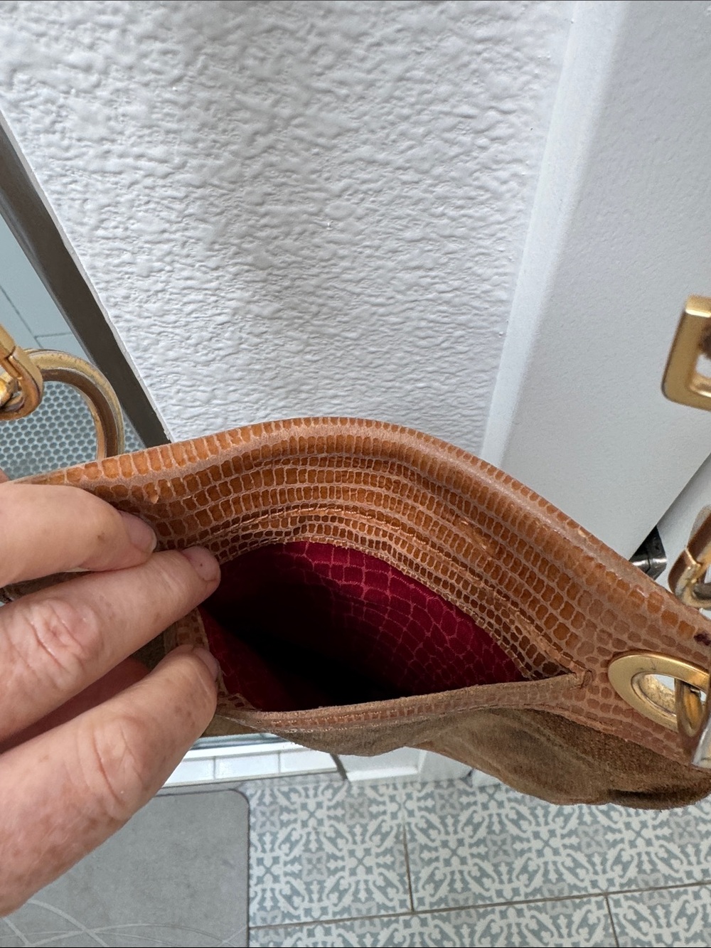 Hammitt Brown Suede Crossbody Bag with Gold Hardware - Picture 5 of 9